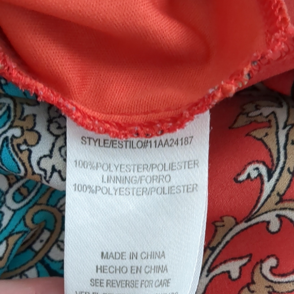 HeartSoul Red and Teal Paisley Top - Picture 6 of 7